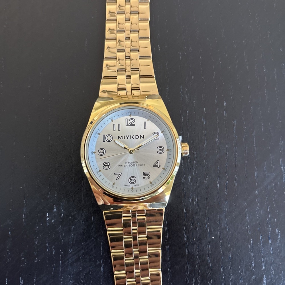 miykon mens watches Quartz  stainless Gold Brand New